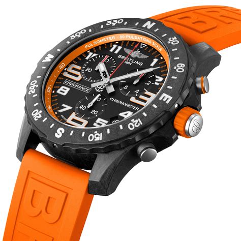 breitling red orange|breitling orange strap watch.